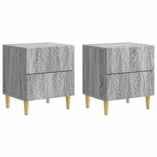 vidaXL Bedside Table 2 pcs Grey Sonoma 43 x 34.5 x 48 cm