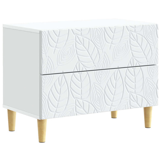vidaXL Bedside Table White 62 x 34.5 x 48 cm Engineered Wood