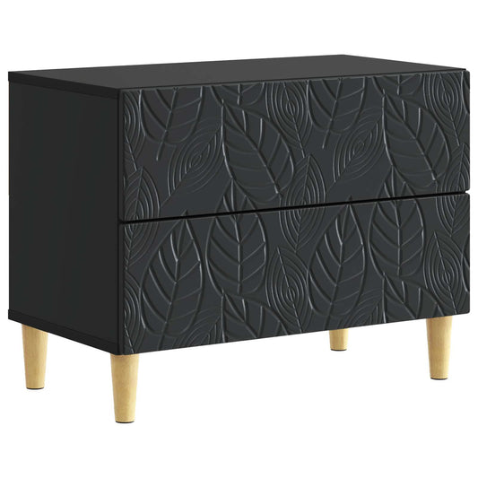 vidaXL Bedside Table Black 62 x 34.5 x 48 cm Engineered Wood