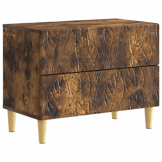 vidaXL Bedside Table Smoked Oak 62 x 34.5 x 48 cm Engineered Wood