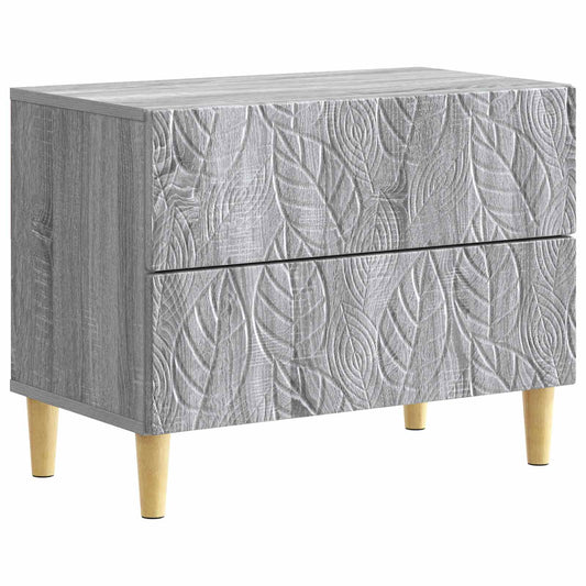 vidaXL Bedside Table Grey Sonoma 62 x 34.5 x 48 cm Engineered Wood