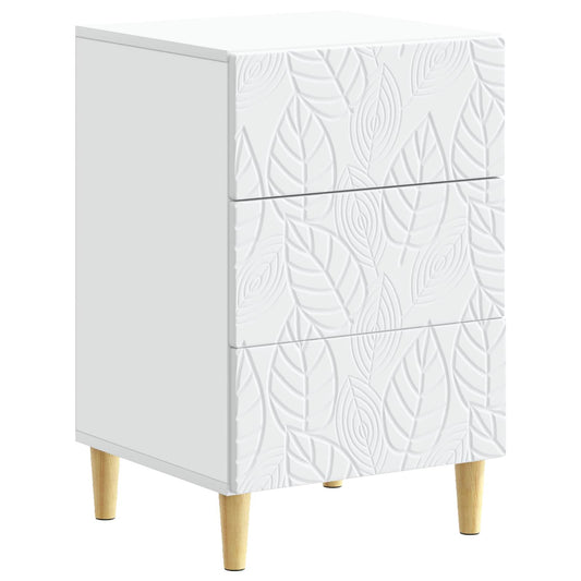 vidaXL Bedside Table White 43 x 39.5 x 66.5 cm Engineered Wood