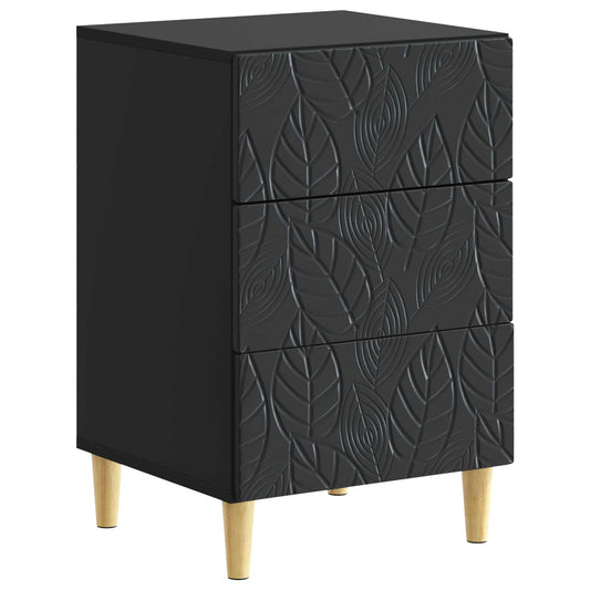 vidaXL Bedside Table Black 43 x 39.5 x 66.5 cm Engineered Wood