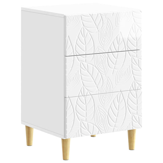 vidaXL Bedside Table High Gloss White 43 x 39.5 x 66.5 cm