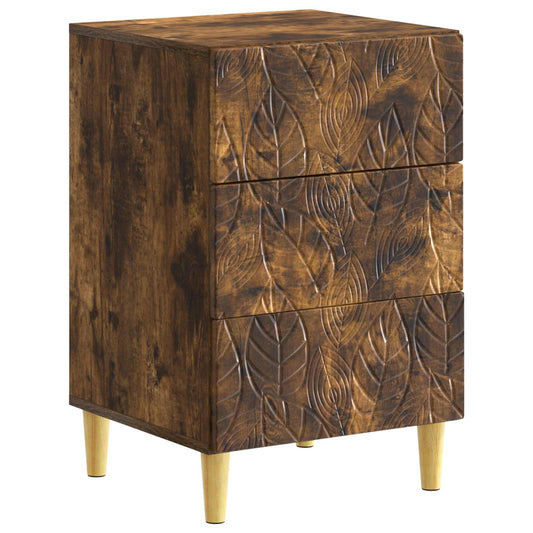 vidaXL Bedside Table Smoked Oak 43 x 39.5 x 66.5 cm Engineered Wood