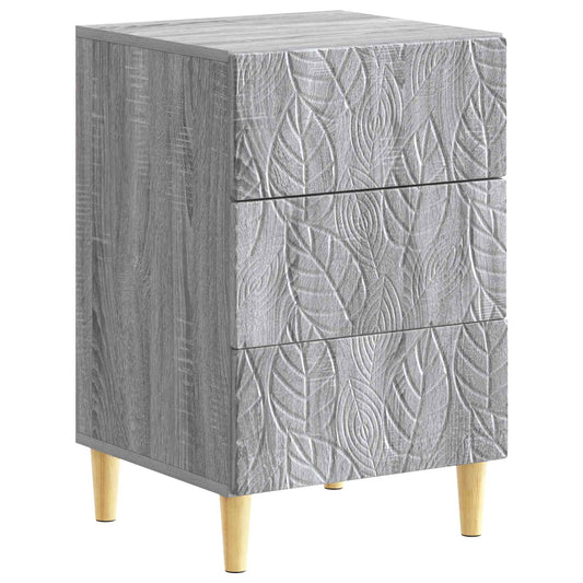vidaXL Bedside Table Grey Sonoma 43 x 39.5 x 66.5 cm Engineered Wood