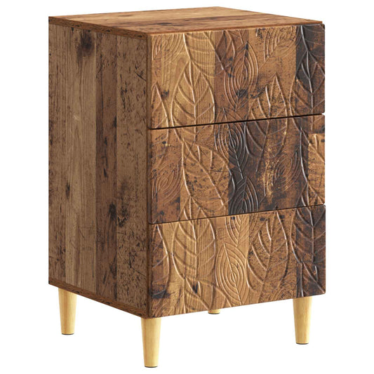 vidaXL Bedside Table Old Wood 43 x 39.5 x 66.5 cm Engineered Wood