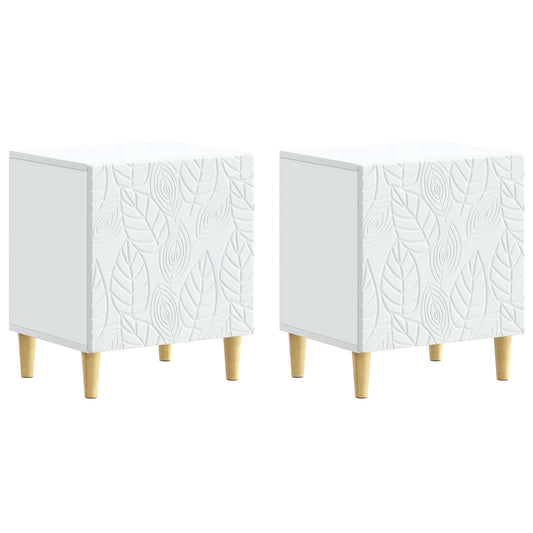 vidaXL Bedside Table 2 pcs White 43 x 34.5 x 50 cm Engineered Wood