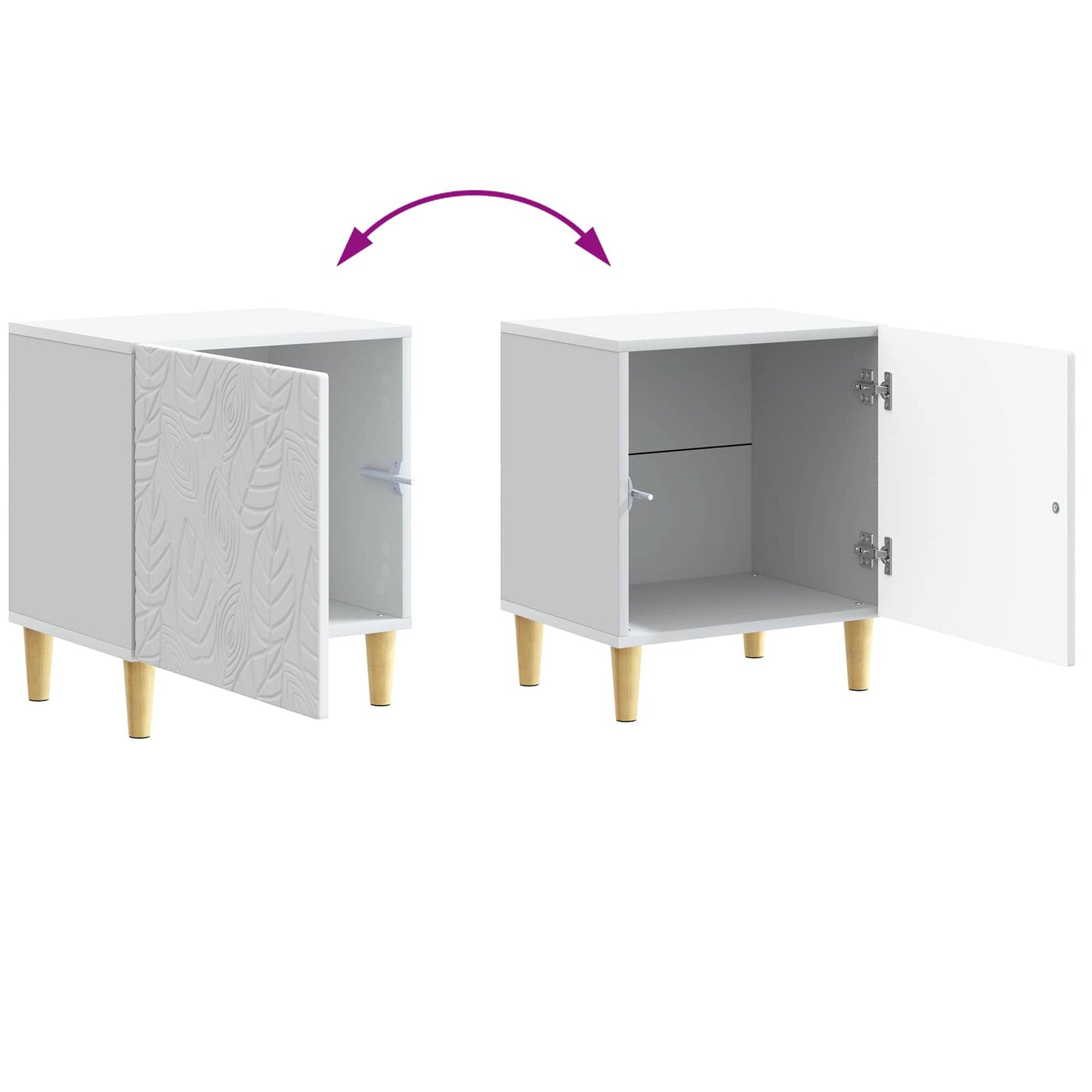 vidaXL Bedside Table 2 pcs White 43 x 34.5 x 50 cm Engineered Wood