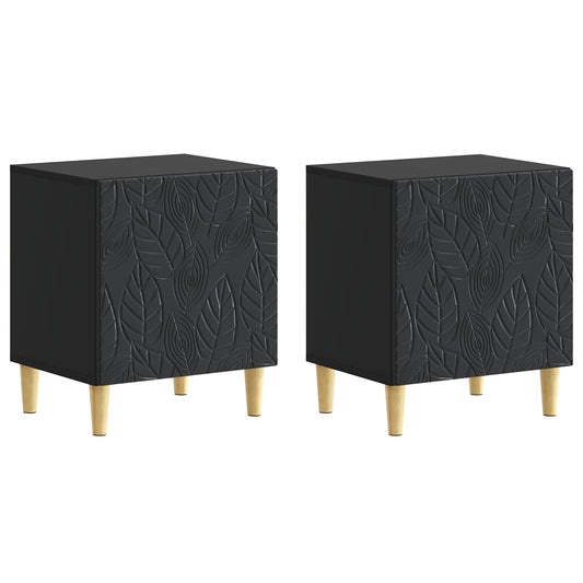 vidaXL Bedside Table 2 pcs Black 43 x 34.5 x 50 cm Engineered Wood