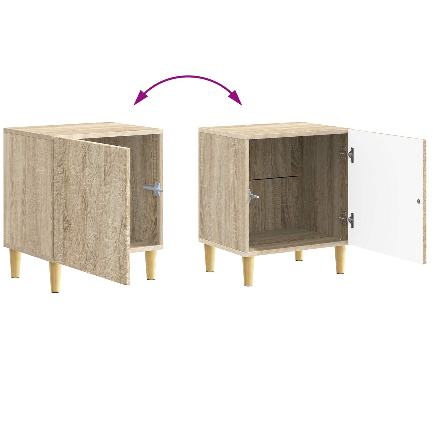 vidaXL Bedside Table 2 pcs Sonoma Oak 43 x 34.5 x 50 cm