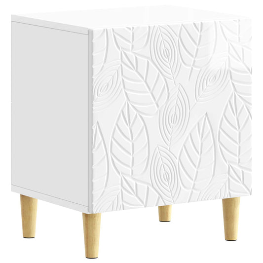 vidaXL Bedside Table High Gloss White 43 x 34.5 x 50 cm