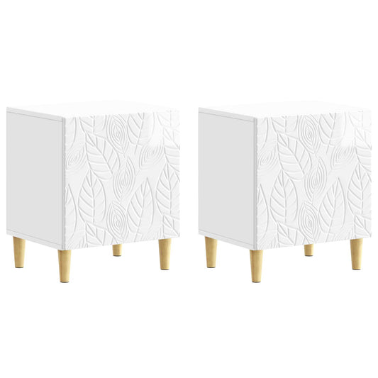 vidaXL Bedside Table 2 pcs High Gloss White 43 x 34.5 x 50 cm