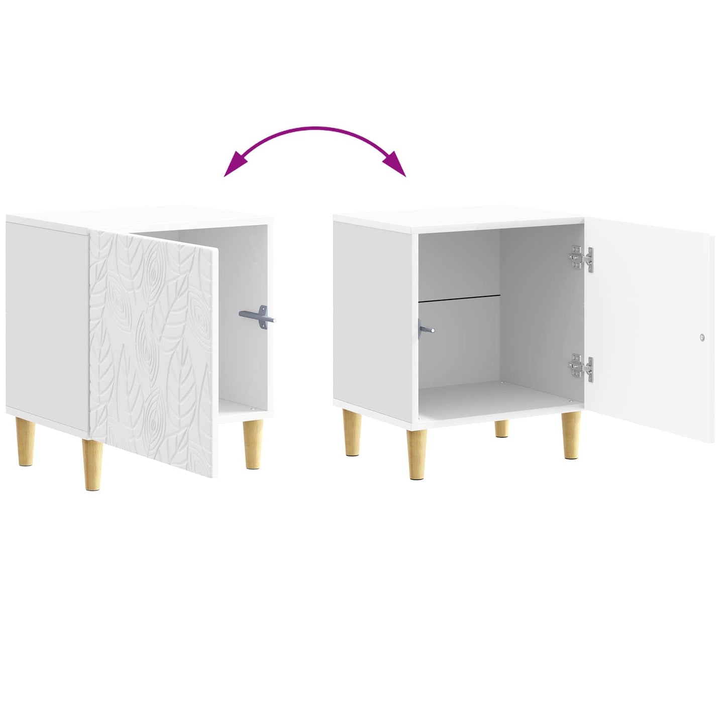 vidaXL Bedside Table 2 pcs High Gloss White 43 x 34.5 x 50 cm