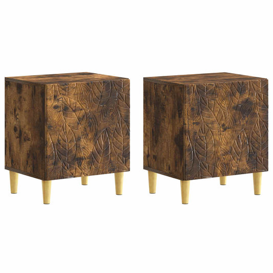 vidaXL Bedside Table 2 pcs Smoked Oak 43 x 34.5 x 50 cm