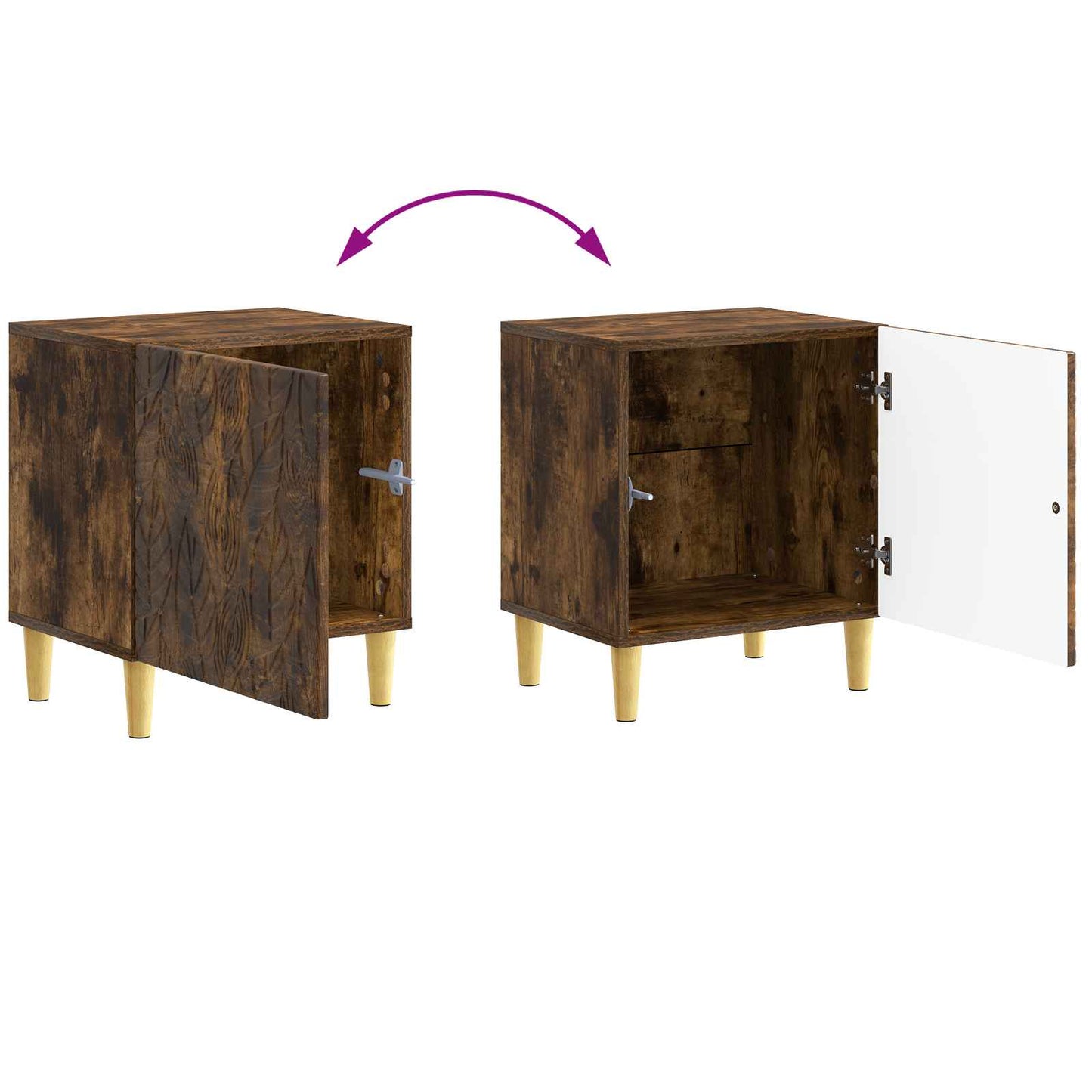 vidaXL Bedside Table 2 pcs Smoked Oak 43 x 34.5 x 50 cm