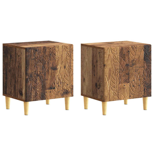 vidaXL Bedside Table 2 pcs Old Wood 43 x 34.5 x 50 cm Engineered Wood