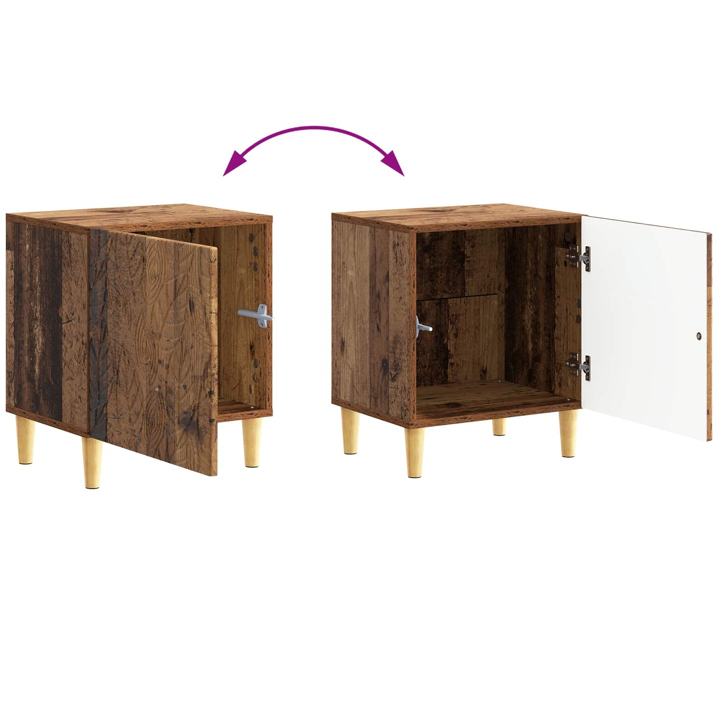 vidaXL Bedside Table 2 pcs Old Wood 43 x 34.5 x 50 cm Engineered Wood