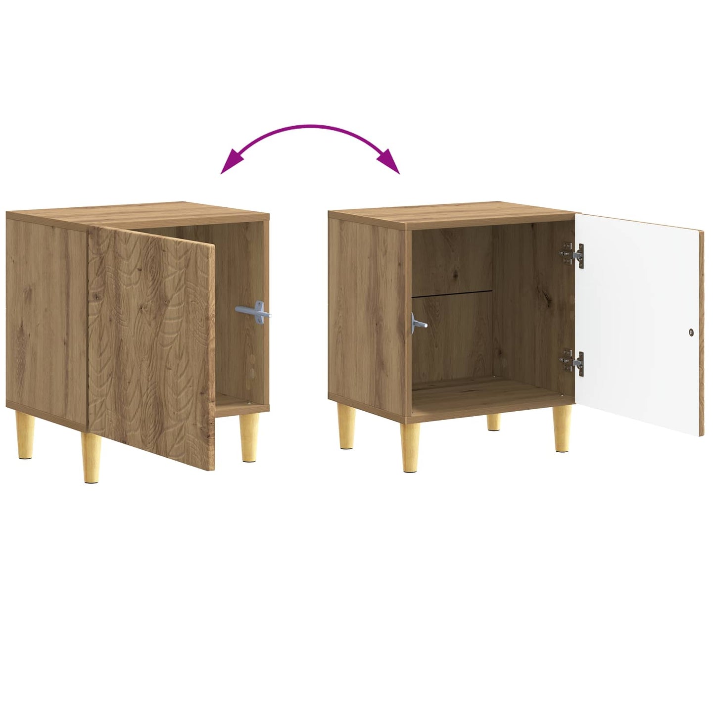 vidaXL Bedside Table 2 pcs Artisan Oak 43 x 34.5 x 50 cm