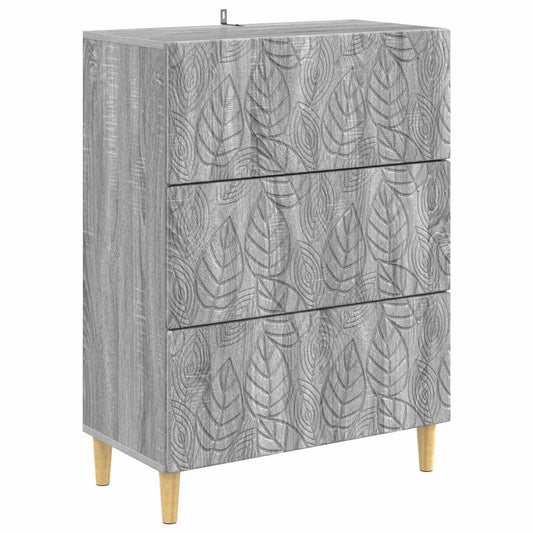 vidaXL Drawer Cabinet Grey Sonoma 66 x 34.5 x 90 cm Engineered Wood