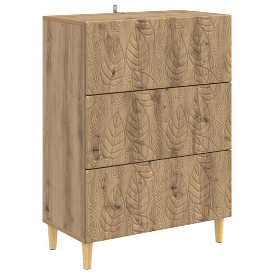 vidaXL Drawer Cabinet Artisan Oak 66 x 34.5 x 90 cm Engineered Wood