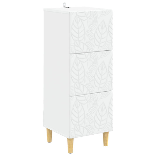vidaXL Drawer Cabinet 33 x 34.5 x 90 cm Engineered Wood White