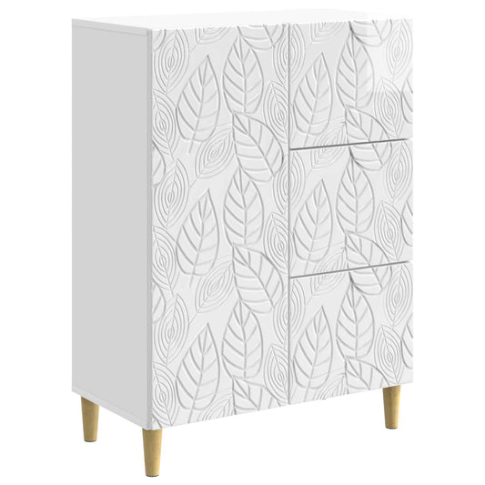 vidaXL Sideboard High Gloss White 66 x 34.5 x 90 cm Engineered Wood