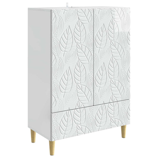 vidaXL Sideboard High Gloss White 66 x 34.5 x 95 cm Engineered Wood