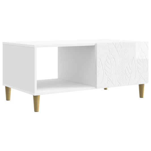 vidaXL Coffee Table High Gloss White 90 x 50 x 40 cm Engineered Wood