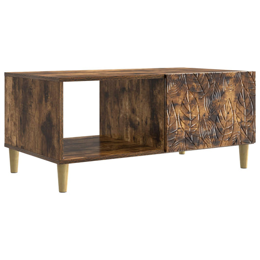 vidaXL Coffee Table Smoked Oak 90 x 50 x 40 cm Engineered Wood