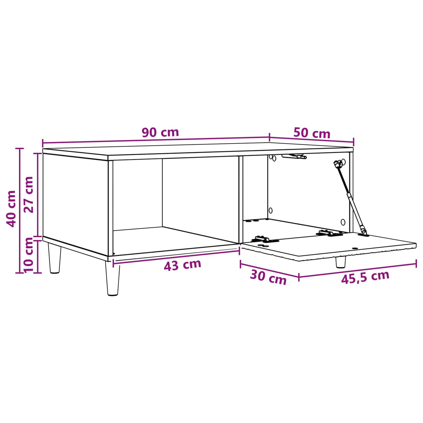 vidaXL Coffee Table Old Wood 90 x 50 x 40 cm Engineered Wood