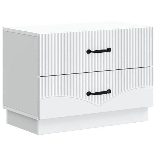 vidaXL Bedside Cabinet White 62 x 34.5 x 44.5 cm Engineered Wood