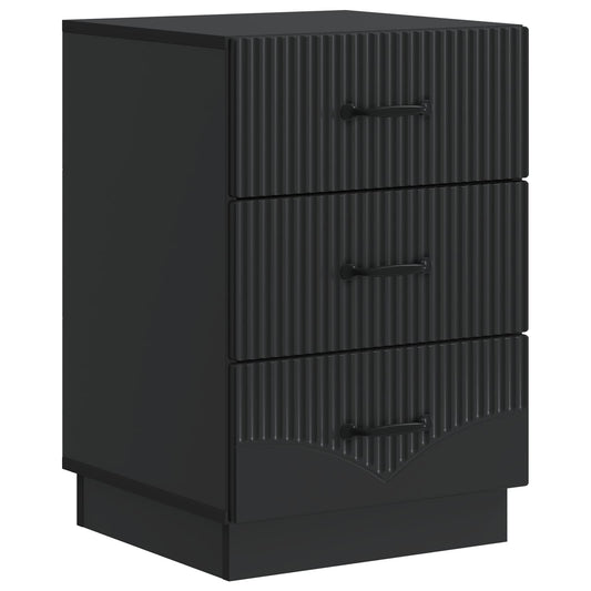 vidaXL Bedside Cabinet Black 43 x 41 x 63.5 cm Engineered Wood