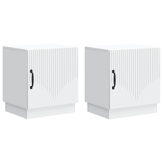 vidaXL Bedside Table 2 pcs White 43 x 34.5 x 47 cm Engineered Wood