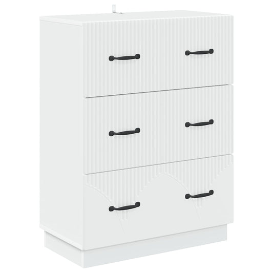 vidaXL Drawer Cabinet White 66 x 34.5 x 87 cm Engineered Wood