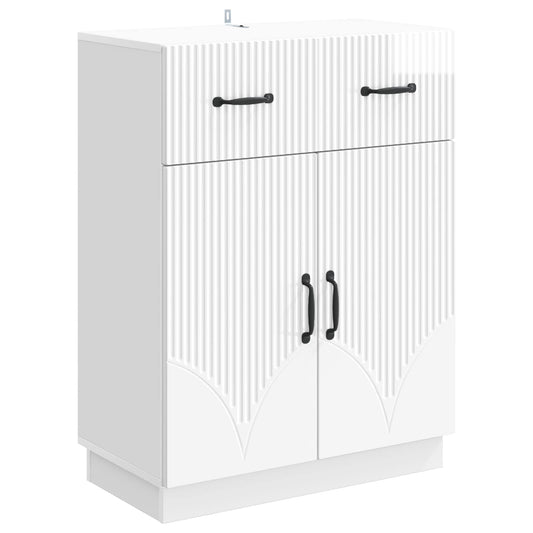 vidaXL Sideboard High Gloss White 66 x 34.5 x 87 cm Engineered Wood