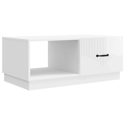 vidaXL Coffee Table High Gloss White 90 x 50 x 37 cm Engineered Wood