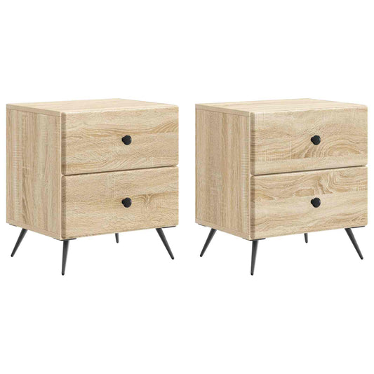 vidaXL Bedside Cabinet 2 pcs Sonoma Oak 43 x 34.5 x 47.5 cm