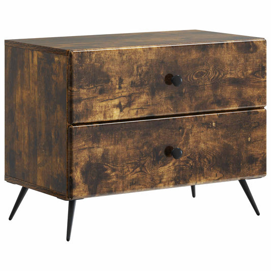 vidaXL Bedside Cabinet Smoked Oak 62 x 34.5 x 47.5 cm Engineered Wood