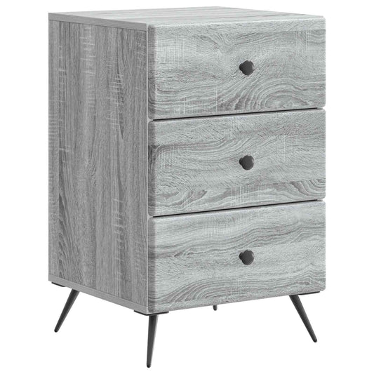 vidaXL Bedside Cabinet Grey Sonoma 43 x 41 x 66.5 cm Engineered Wood