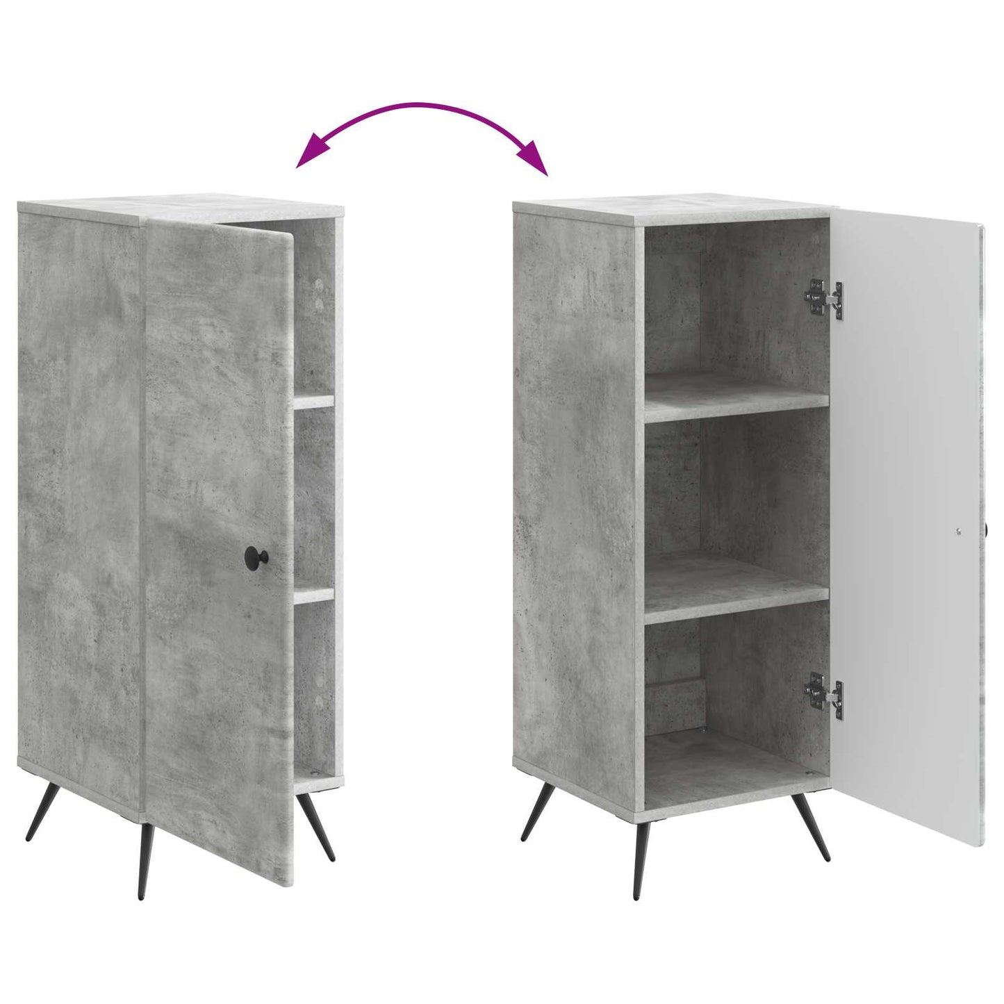 vidaXL Sideboard Concrete Grey 33 x 34.5 x 90 cm Engineered Wood