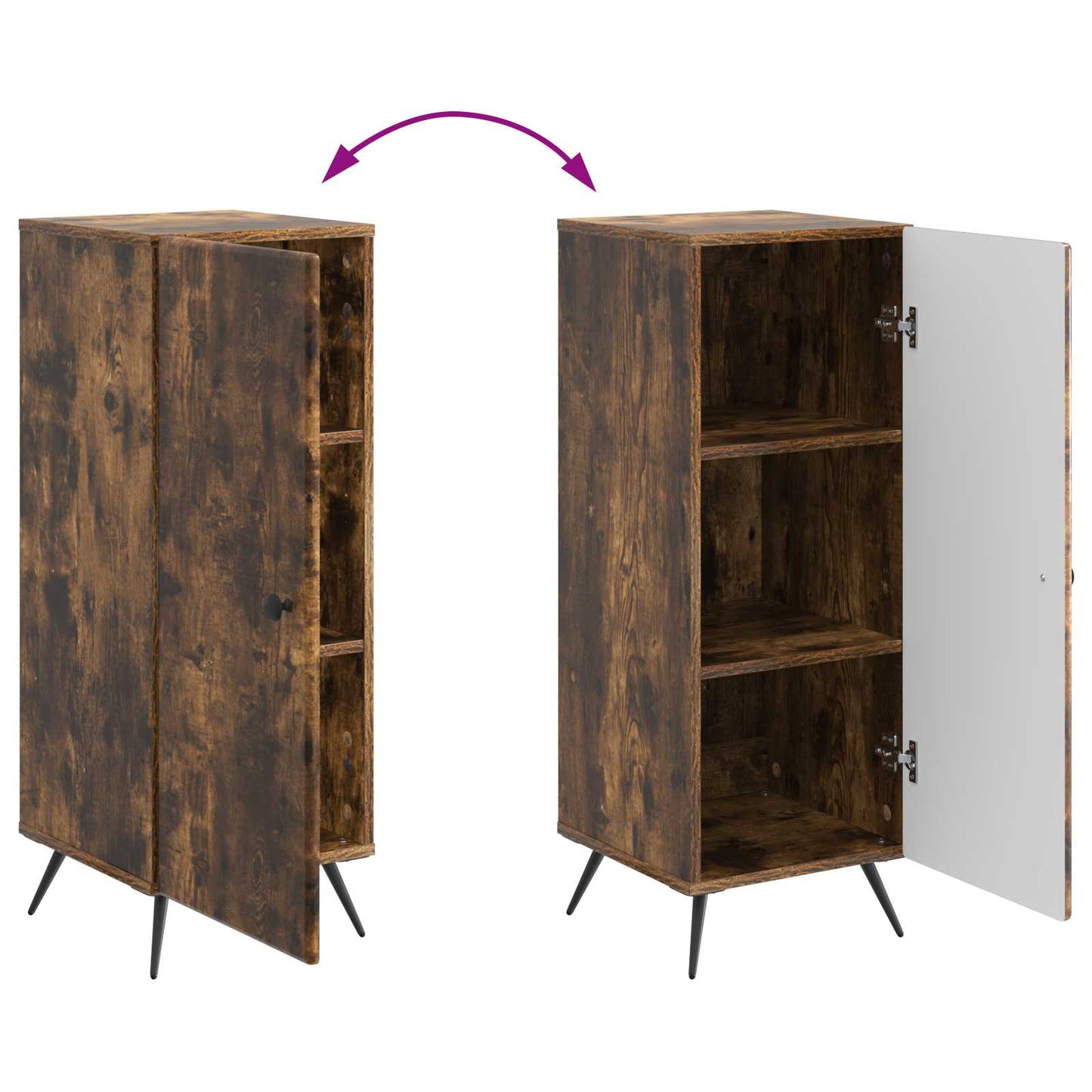 vidaXL Sideboard Smoked Oak 33 x 34.5 x 90 cm Engineered Wood