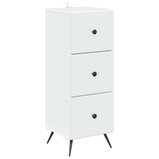 vidaXL Drawer Cabinet White 33 x 34.5 x 90 cm Engineered Wood