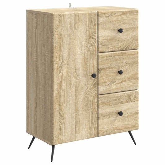 vidaXL Sideboard Sonoma Oak 66 x 34.5 x 90 cm Engineered Wood