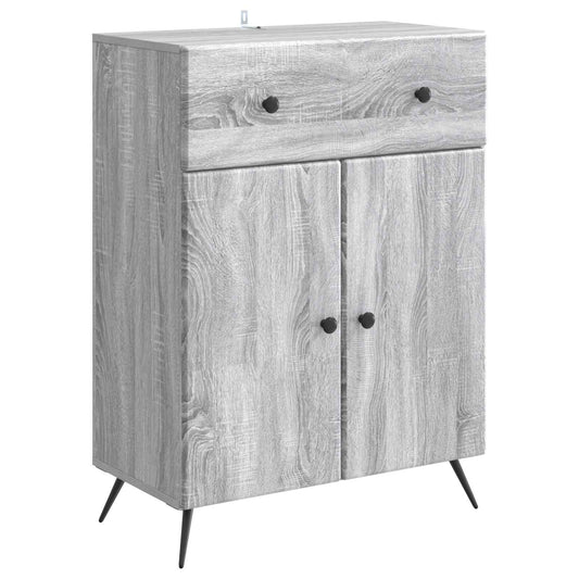 vidaXL Sideboard Grey Sonoma 66 x 34.5 x 90 cm Engineered Wood