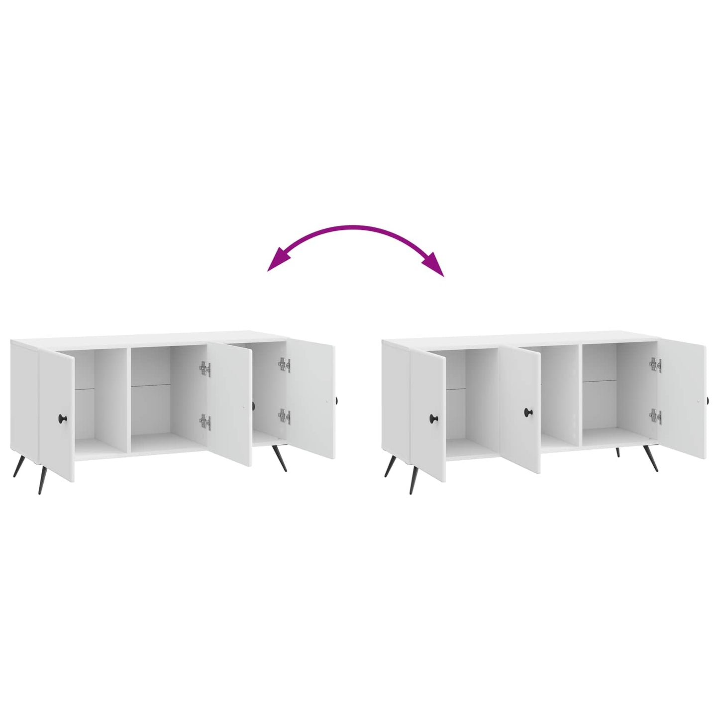 vidaXL TV Cabinet High Gloss White 99 x 34.5 x 50 cm Engineered Wood