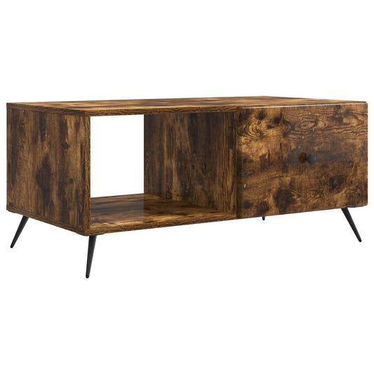vidaXL Coffee Table Smoked Oak 90 x 50 x 40 cm Engineered Wood