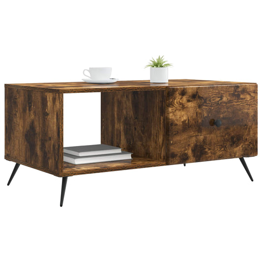 vidaXL Coffee Table Smoked Oak 90 x 50 x 40 cm Engineered Wood