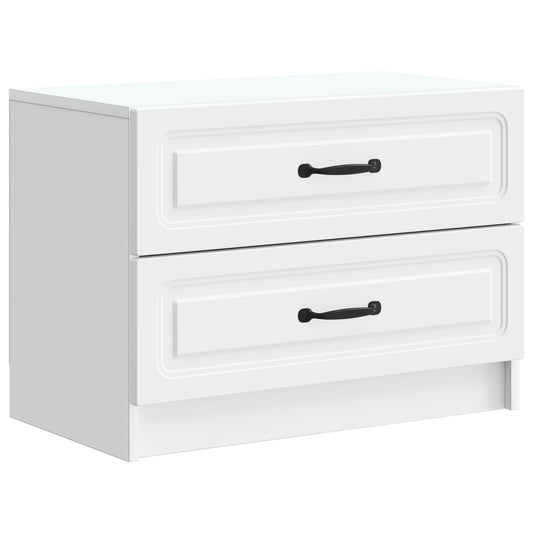 vidaXL Bedside Cabinet White 62 x 34.5 x 44.5 cm Engineered Wood