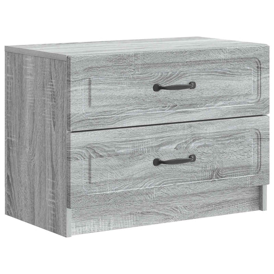 vidaXL Bedside Cabinet Grey Sonoma 62 x 34.5 x 44.5 cm Engineered Wood